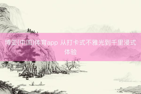 博亚(中国)体育app 从打卡式不雅光到千里浸式体验