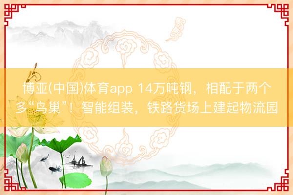 博亚(中国)体育app 14万吨钢，相配于两个多“鸟巢”！智能组装，铁路货场上建起物流园