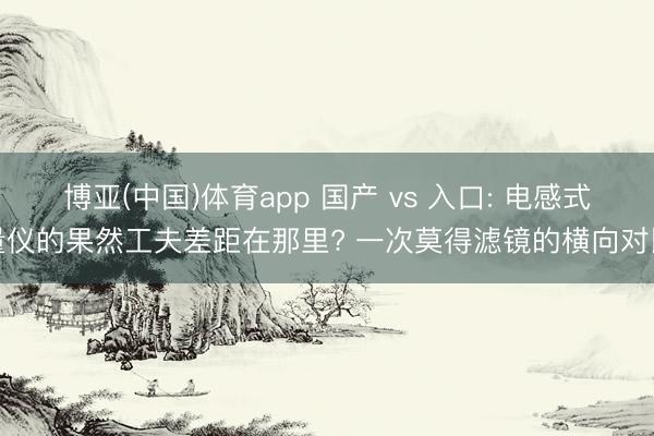 博亚(中国)体育app 国产 vs 入口: 电感式量仪的果然工夫差距在那里? 一次莫得滤镜的横向对比
