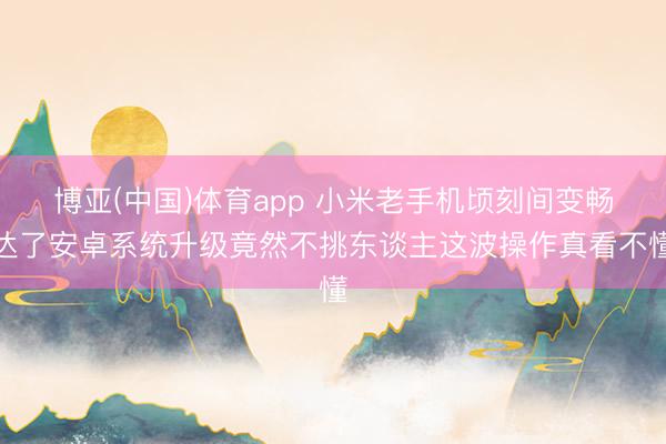 博亚(中国)体育app 小米老手机顷刻间变畅达了安卓系统升级竟然不挑东谈主这波操作真看不懂