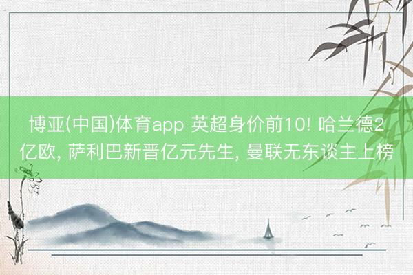 博亚(中国)体育app 英超身价前10! 哈兰德2亿欧， 萨利巴新晋亿元先生， 曼联无东谈主上榜
