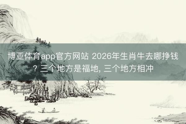 博亚体育app官方网站 2026年生肖牛去哪挣钱? 三个地方是福地， 三个地方相冲