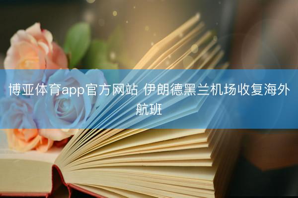博亚体育app官方网站 伊朗德黑兰机场收复海外航班