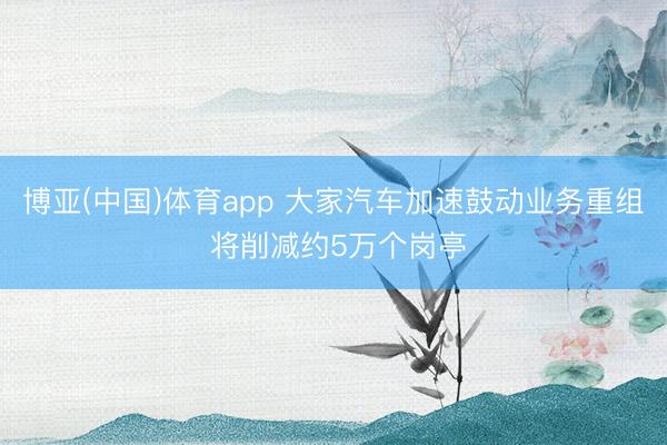 博亚(中国)体育app 大家汽车加速鼓动业务重组 将削减约5万个岗亭